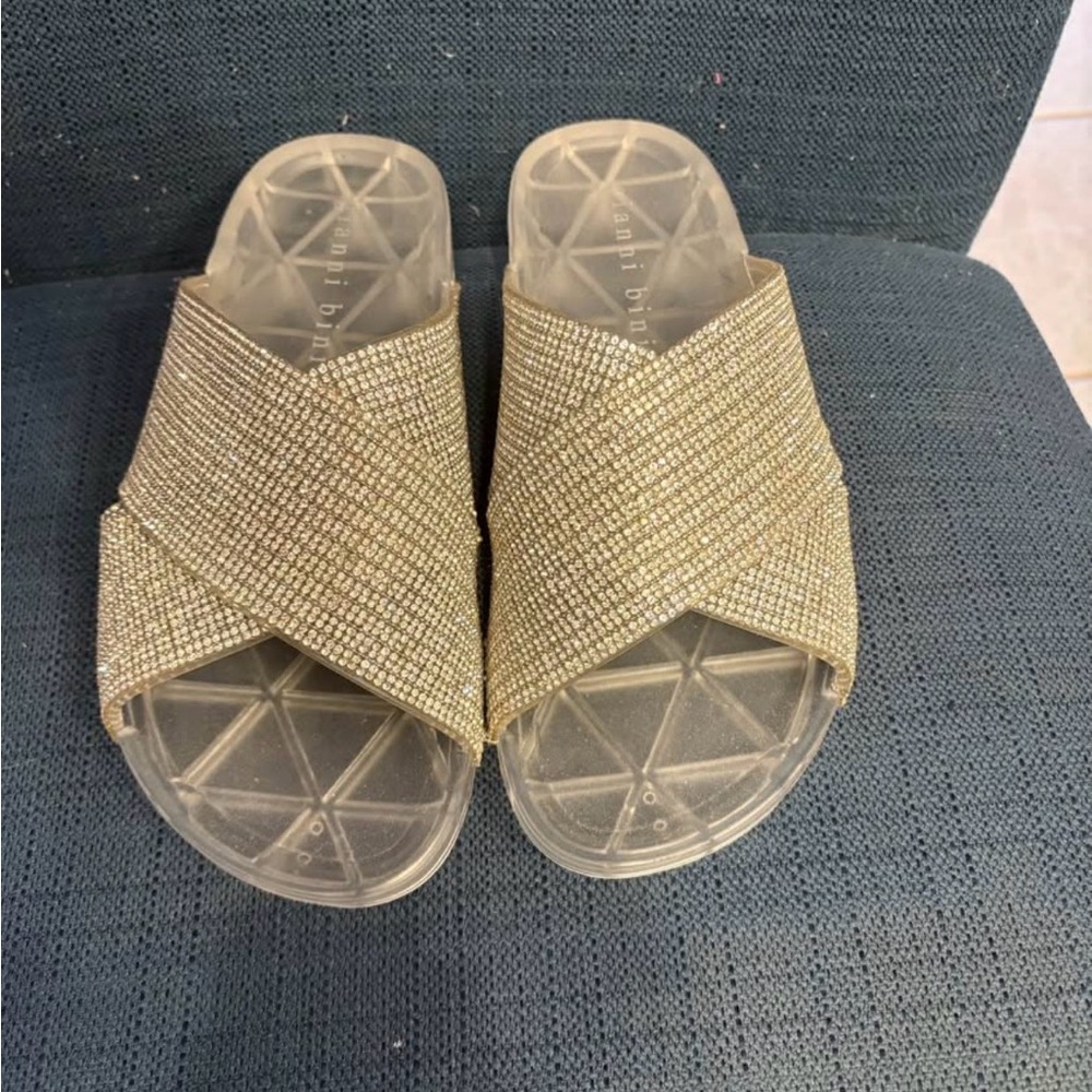 Gold Slip-On Sandals